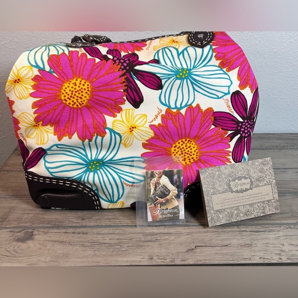 Brighton *NWT* Women’s Large Canvas Hand Bag  Braided Handles/Straps & Dust Bag - Picture 9 of 15